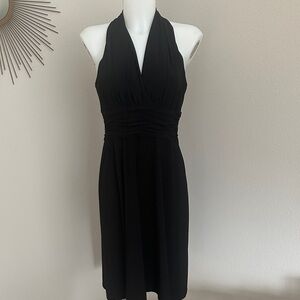 Evan Picone Black Backless Halter Dress